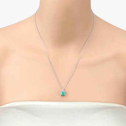 2.20 Carat Genuine Emerald Sterling Silver Pendant 