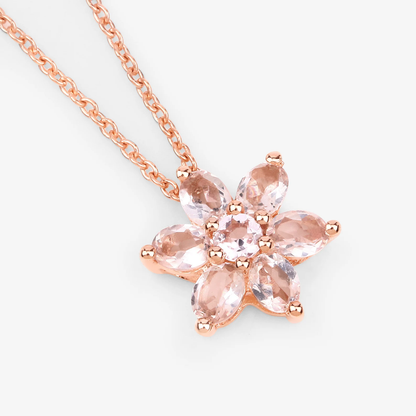 Pendant and Chain in 10K Rose Gold with Morganite 