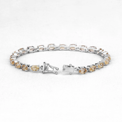 Tennis Bracelet in .925 Sterling Silver with Citrine 