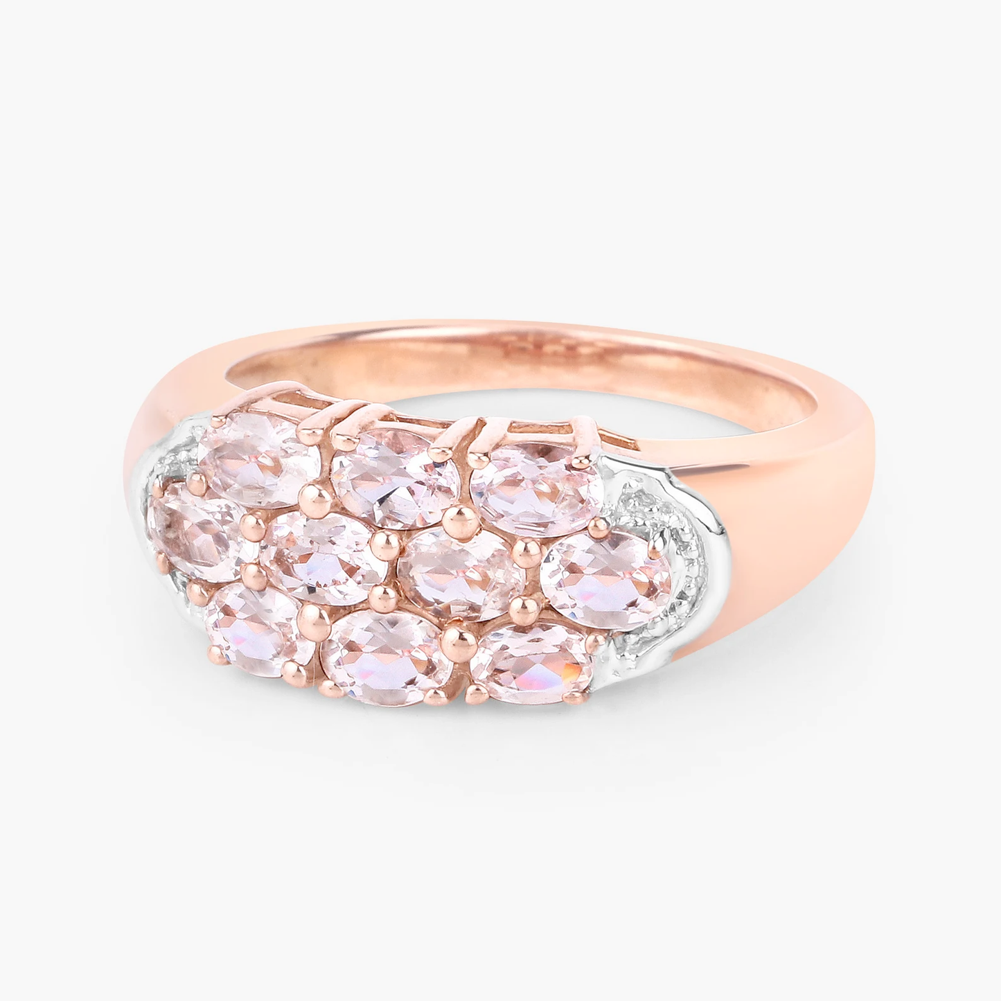 1.50 Carat Genuine Morganite .925 Sterling Silver Ring 