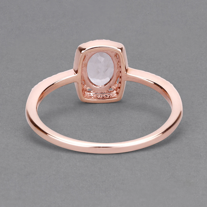 Engagement Ring in 14K Rose Gold with Morganite and 44 Diamonds 