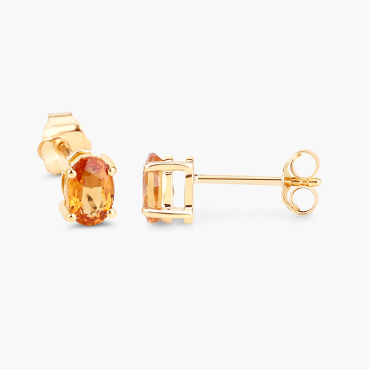 Earrings in 14K Yellow Gold with Orange Sapphires 