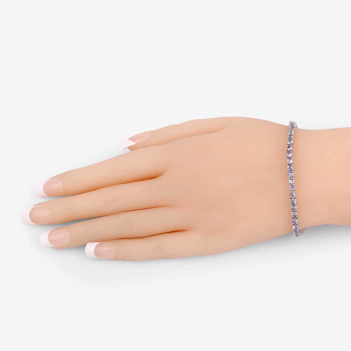 4.34 Carat Genuine Tanzanite .925 Sterling Silver Bracelet 