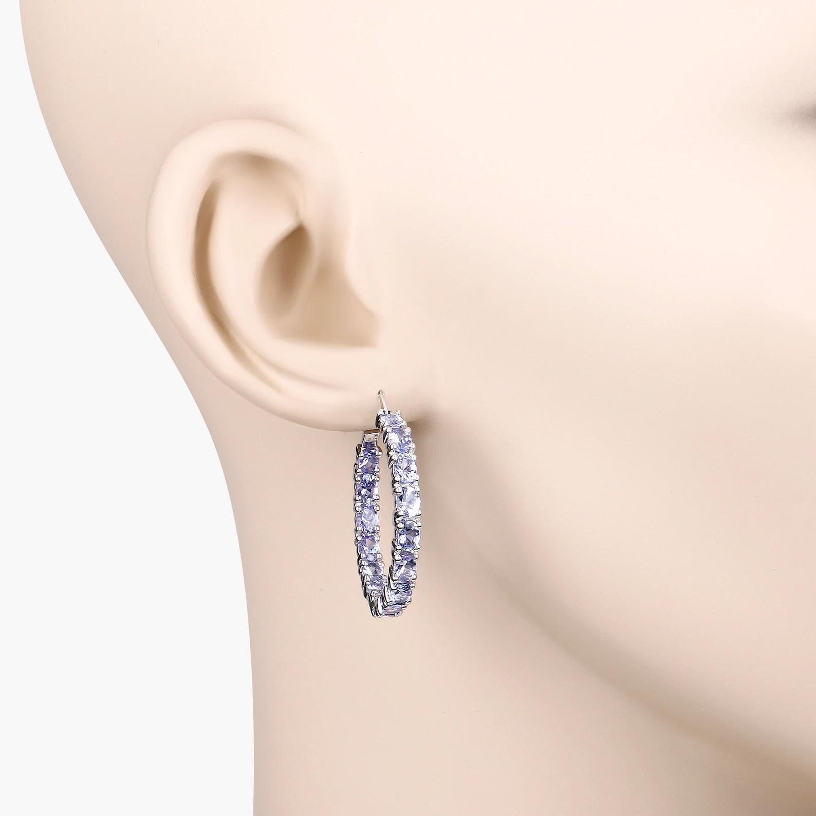 Earrings in .925 Sterling Silver with Tanzanites 