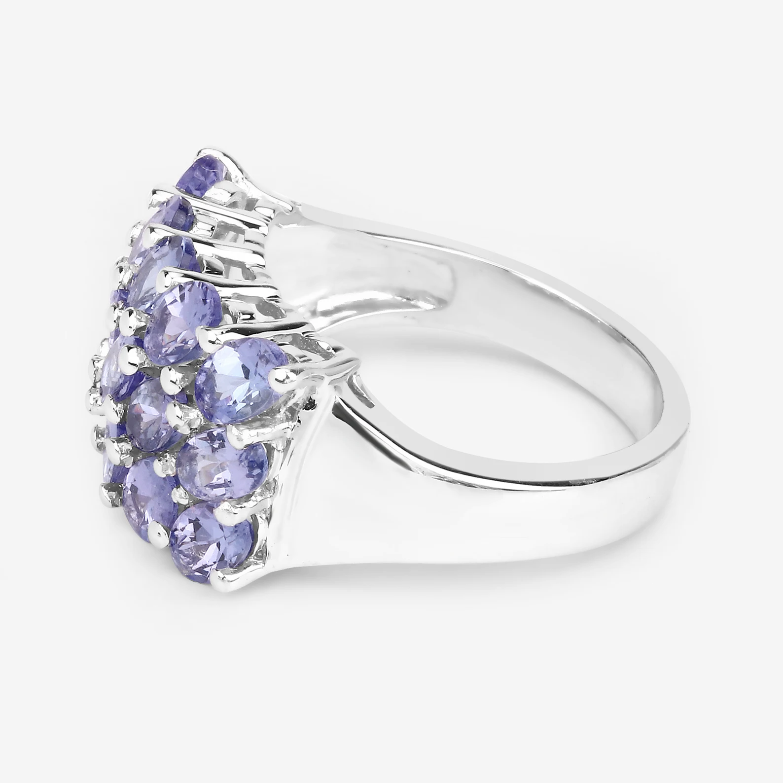 3.75 Carat Genuine Tanzanite .925 Sterling Silver Ring 