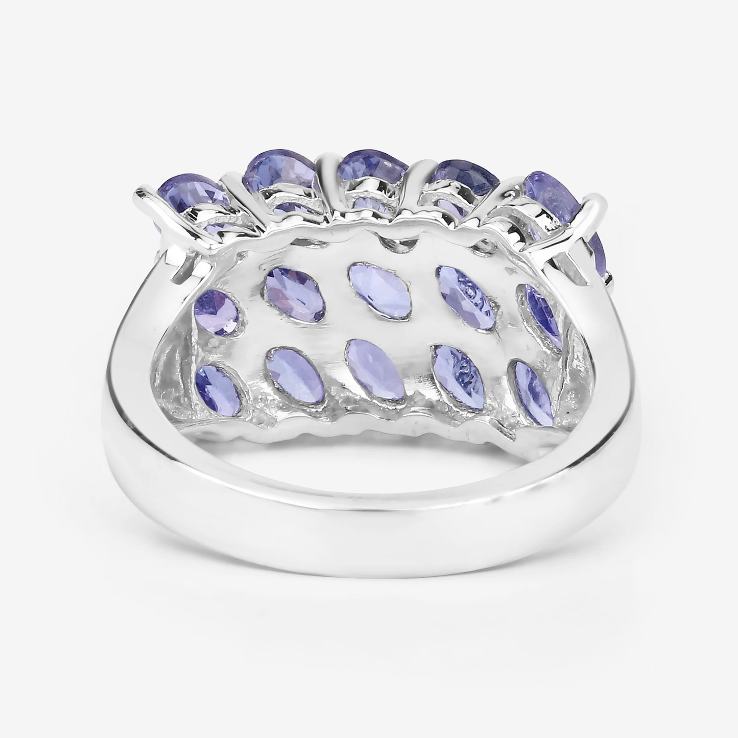 3.75 Carat Genuine Tanzanite .925 Sterling Silver Ring 