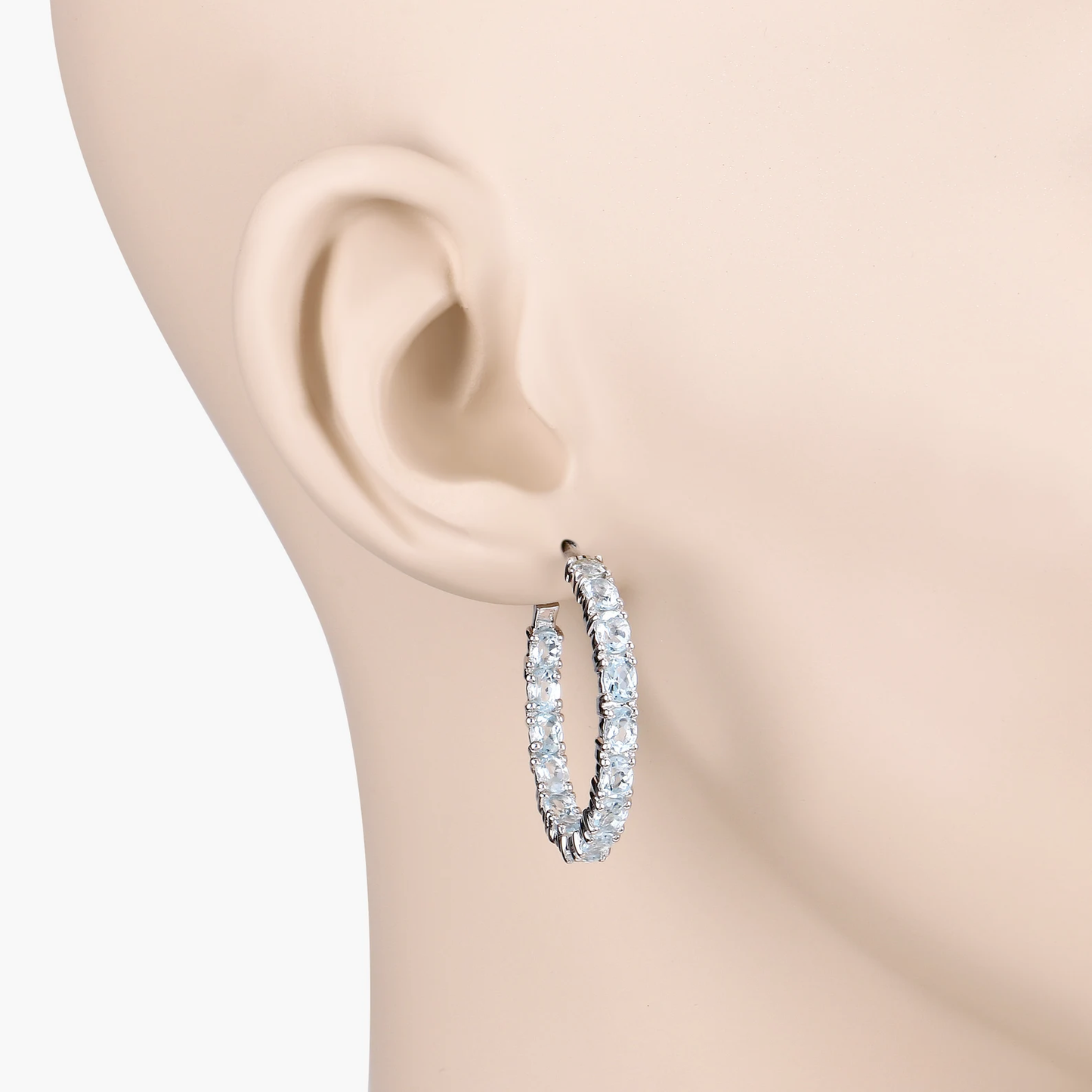 Earrings in .925 Sterling Silver with Blue Topaz 