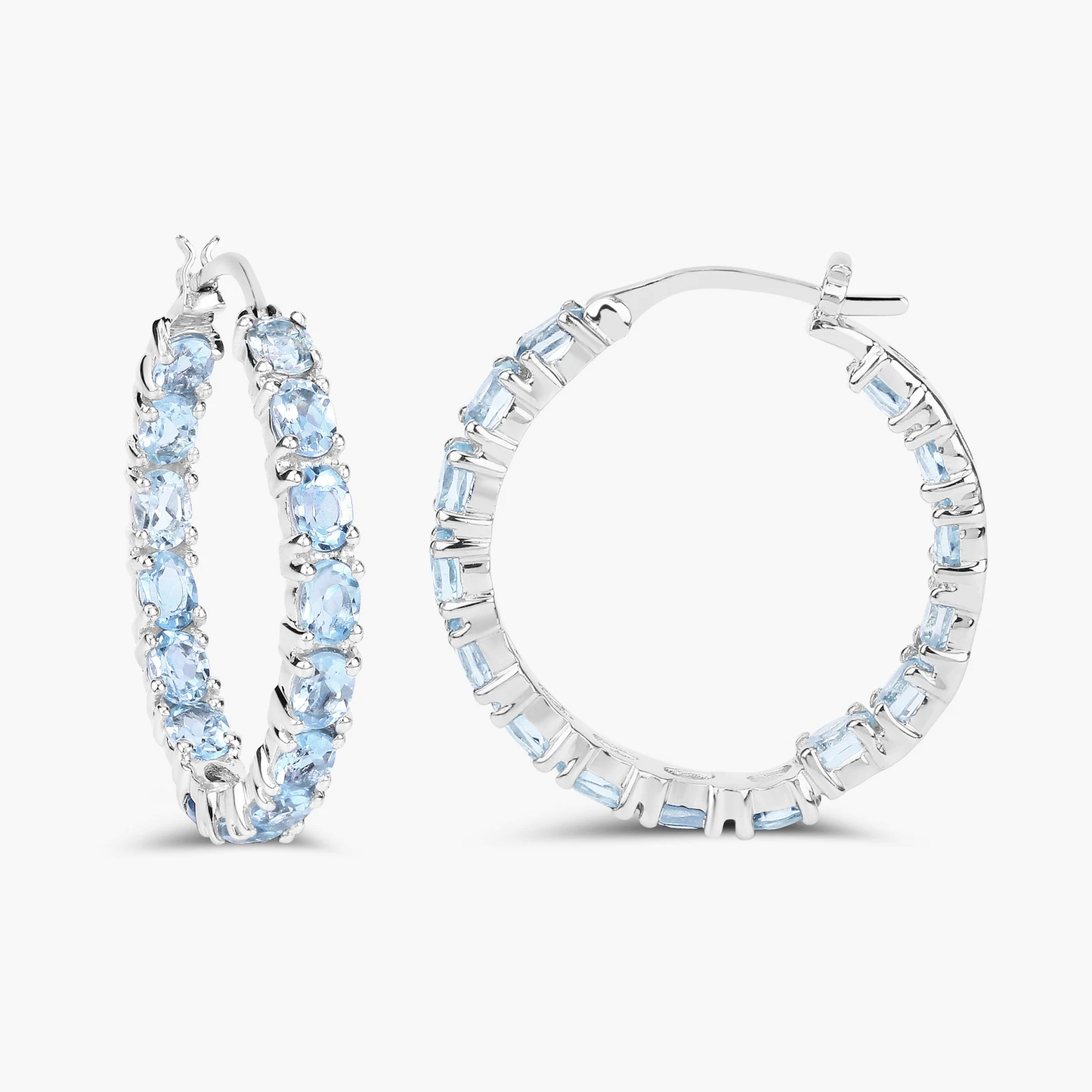 Earrings in .925 Sterling Silver with Blue Topaz 