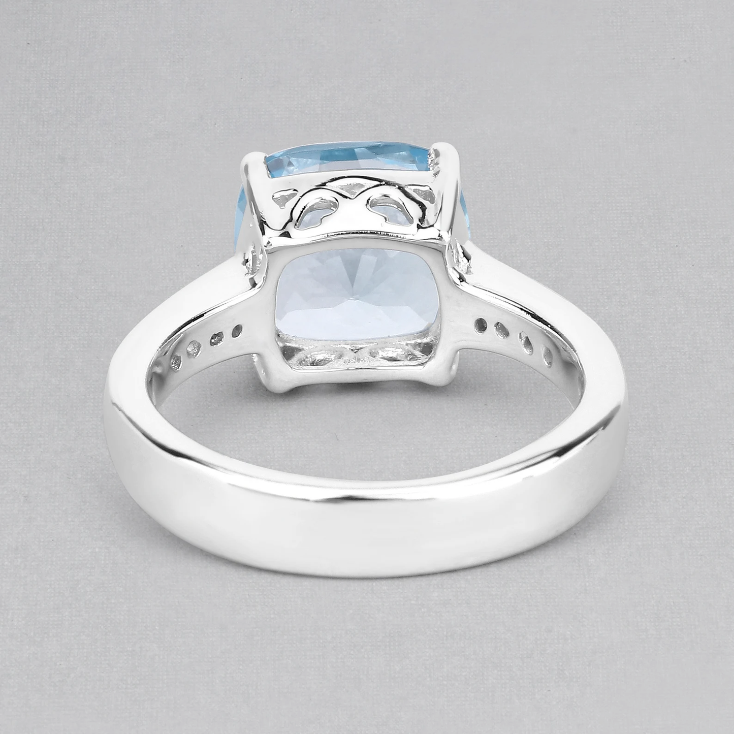 Ring in .925 Sterling Silver with Blue Topaz and White Topaz 