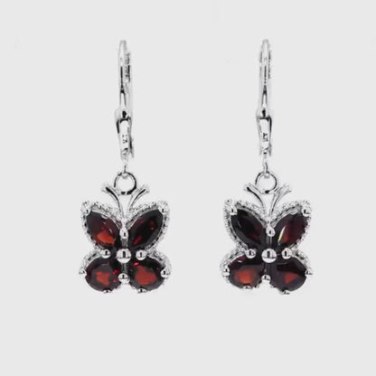 2.60 Carat Genuine Garnet .925 Sterling Silver Earrings