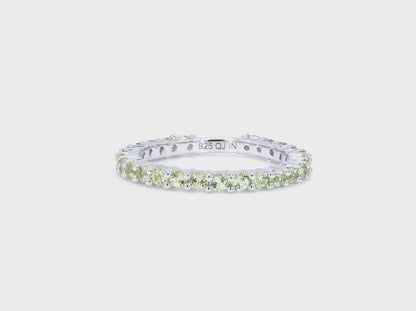 Eternity Ring in .925 Sterling Silver with Peridot