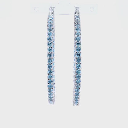 Earrings in .925 Sterling Silver with Swiss Blue Topaz