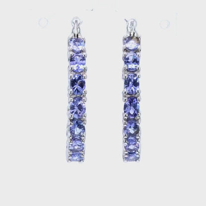 Earrings in .925 Sterling Silver with Tanzanites