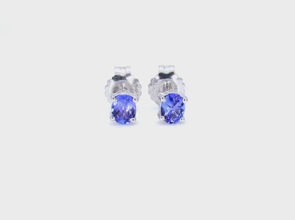 0.40 Carat Genuine Tanzanite .925 Sterling Silver Earrings