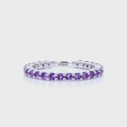 Eternity Ring in .925 Sterling Silver with Amethyst