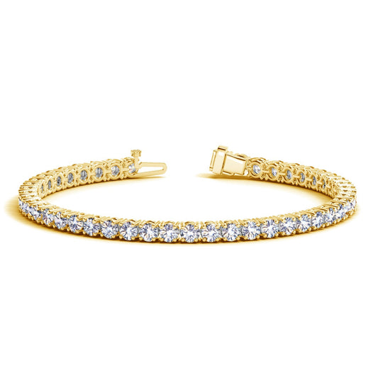 Lab Grown Round Diamond Tennis Bracelet in 14k Yellow Gold (10 cctw F/G  VS2/SI1) 