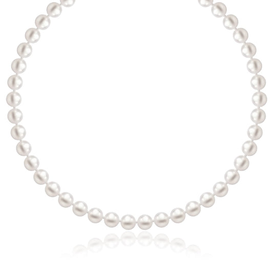 14k Yellow Gold Necklace with White Freshwater Cultured Pearls (6.0mm to 6.5mm) 