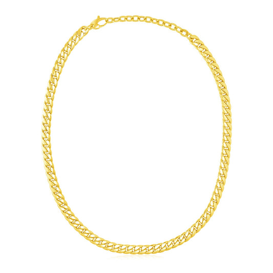 14k Yellow Gold Cuban Chain Choker Necklace 