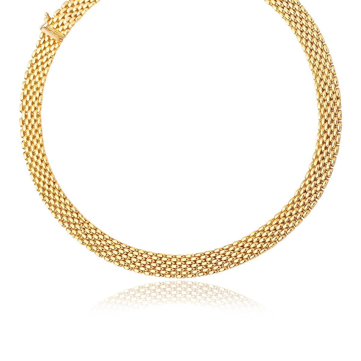 14k Yellow Gold Flexible Panther 9.0mm Line Necklace 