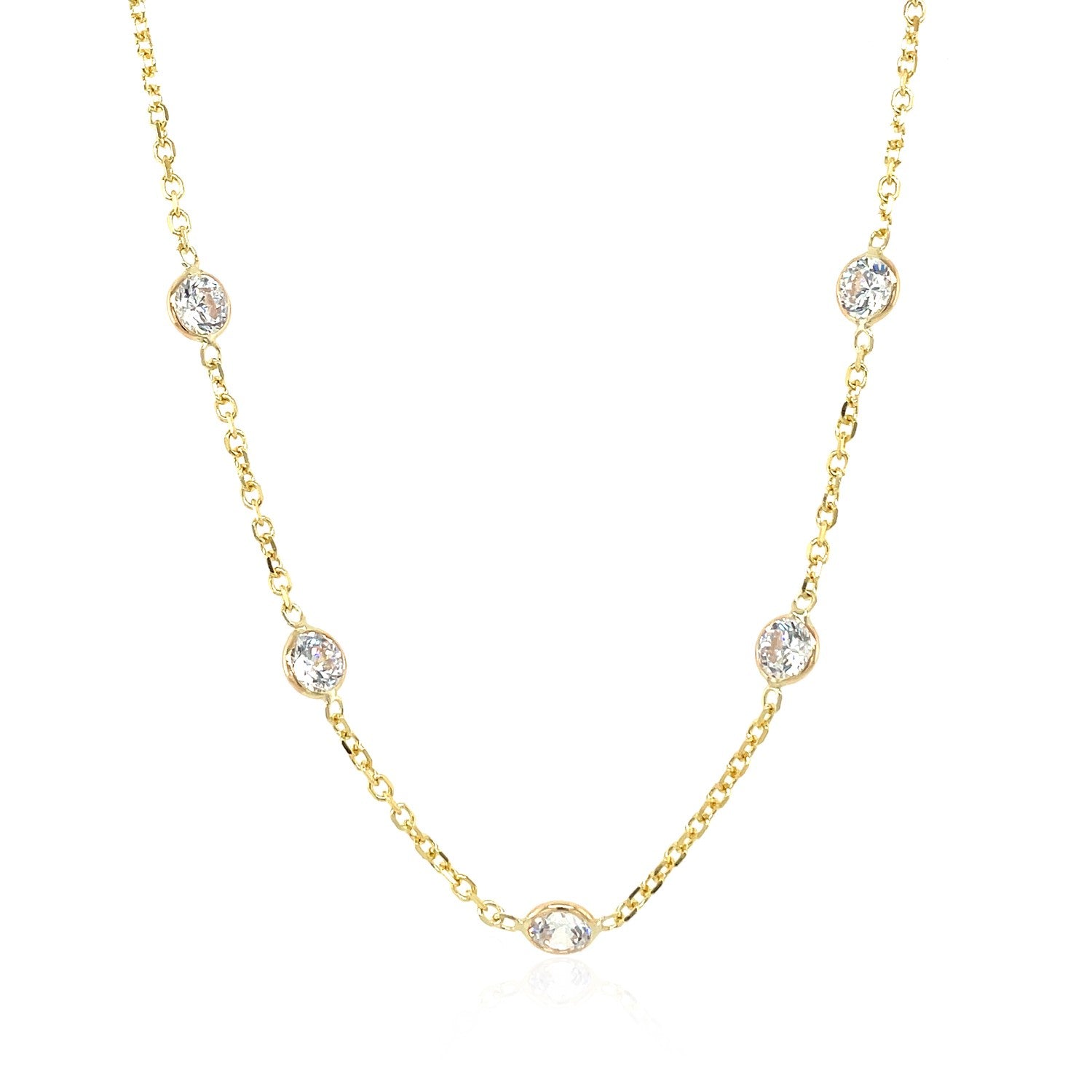 14k Yellow Gold CZ By the Yard Long Links 