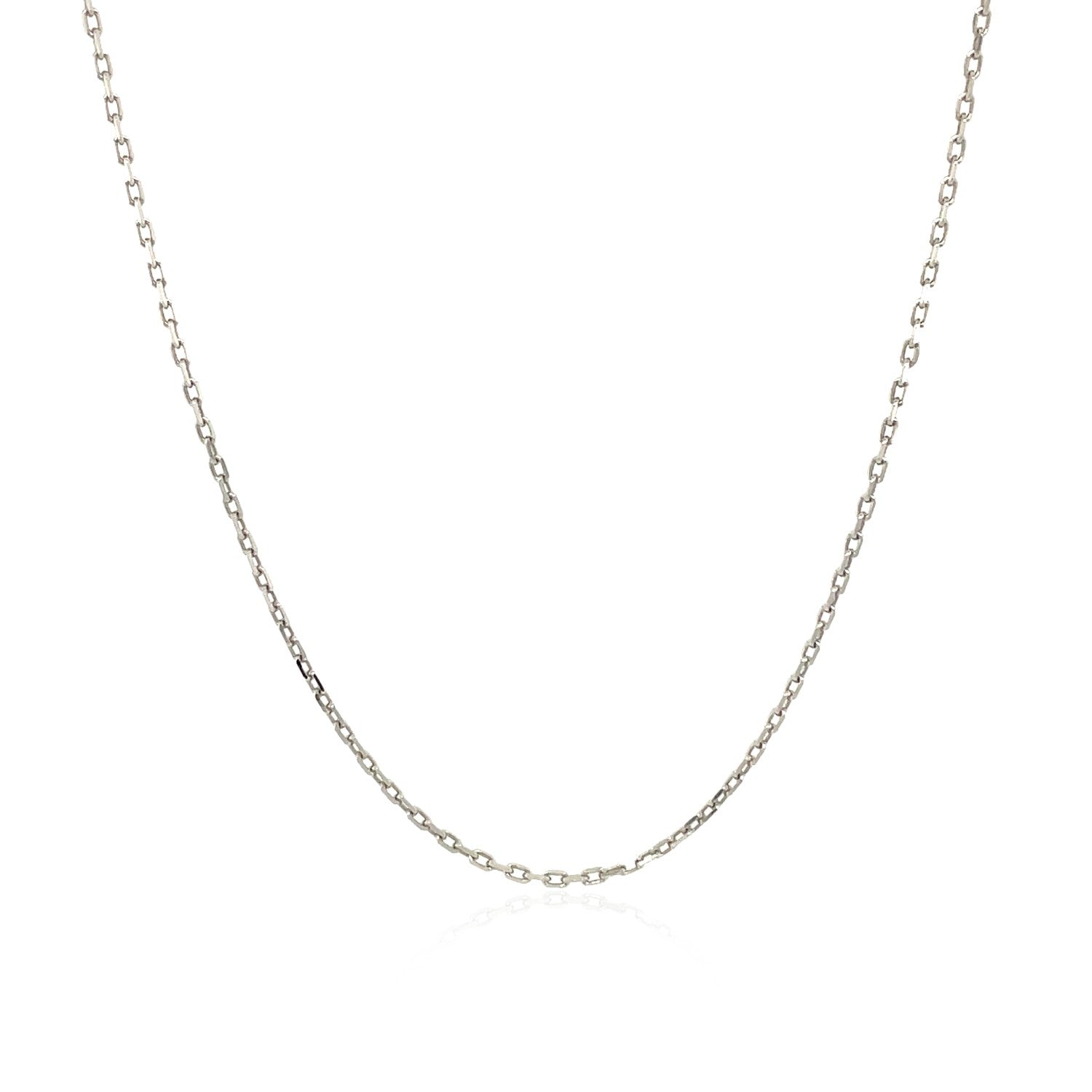 Sterling Silver Rhodium Plated Cable Chain 1.1mm 