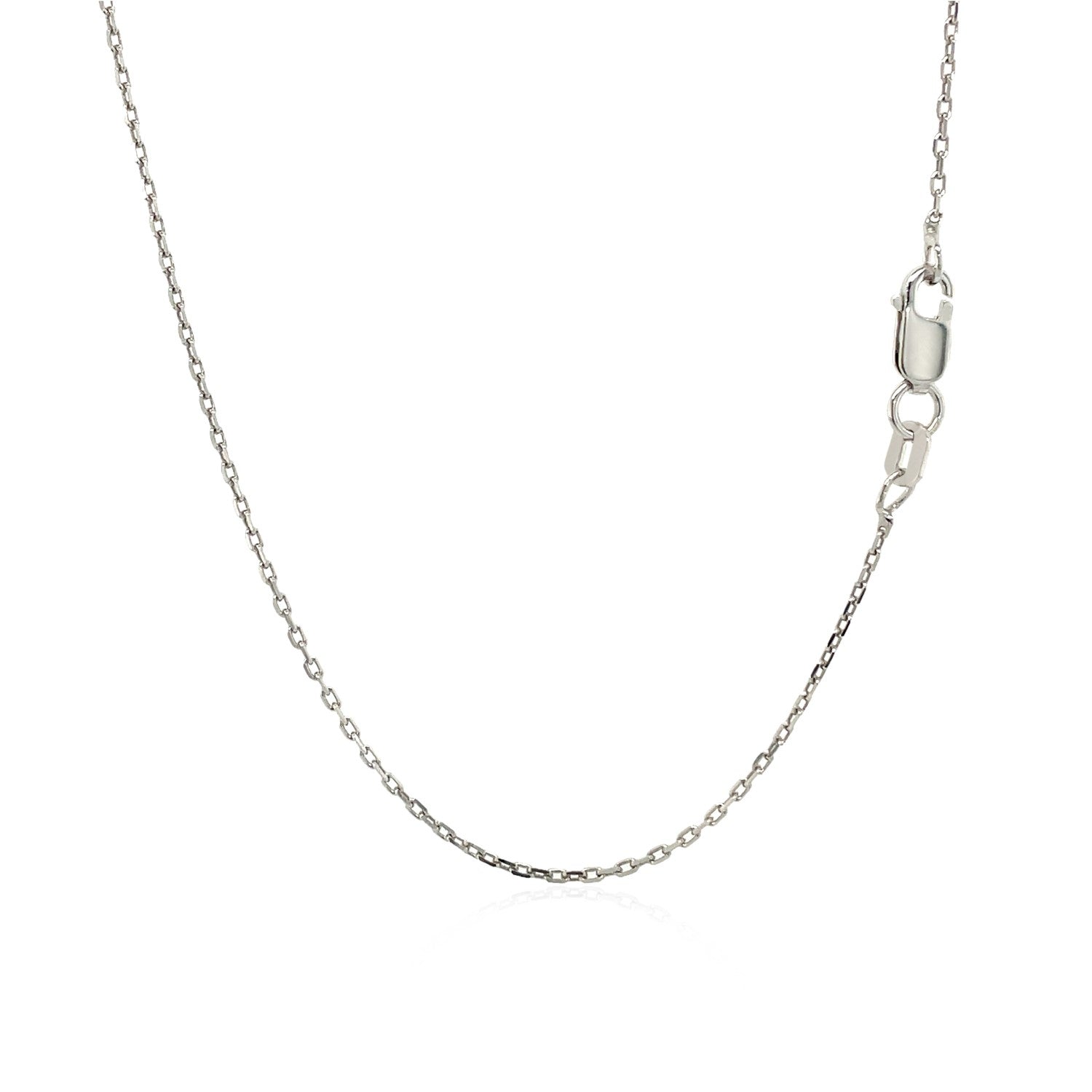 Sterling Silver Rhodium Plated Cable Chain 1.1mm 