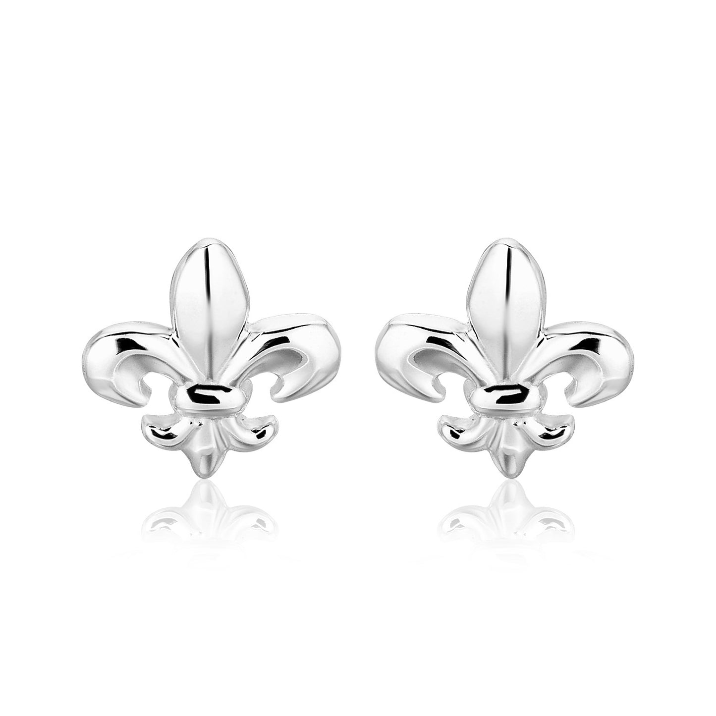 Sterling Silver Fluer De Lis Earrings 