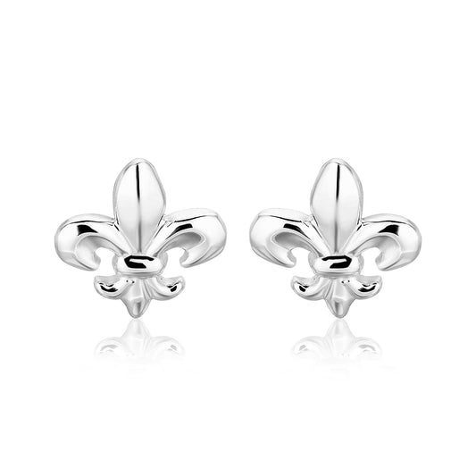 Sterling Silver Fluer De Lis Earrings 