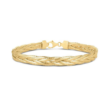 14k Yellow Gold Rapunzel Woven Bracelet 