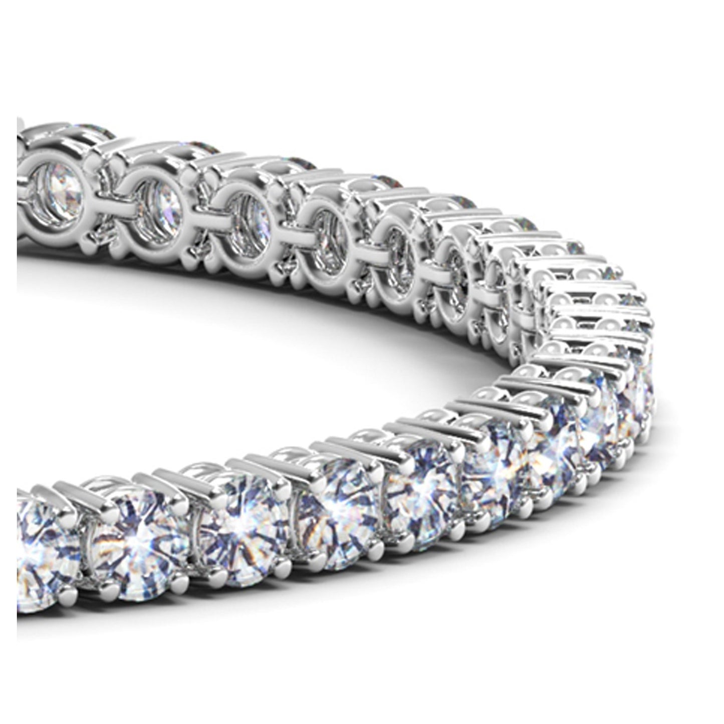 Lab Grown Round Diamond Tennis Bracelet in 14k White Gold (10 cctw F/G  VS2/SI1) 