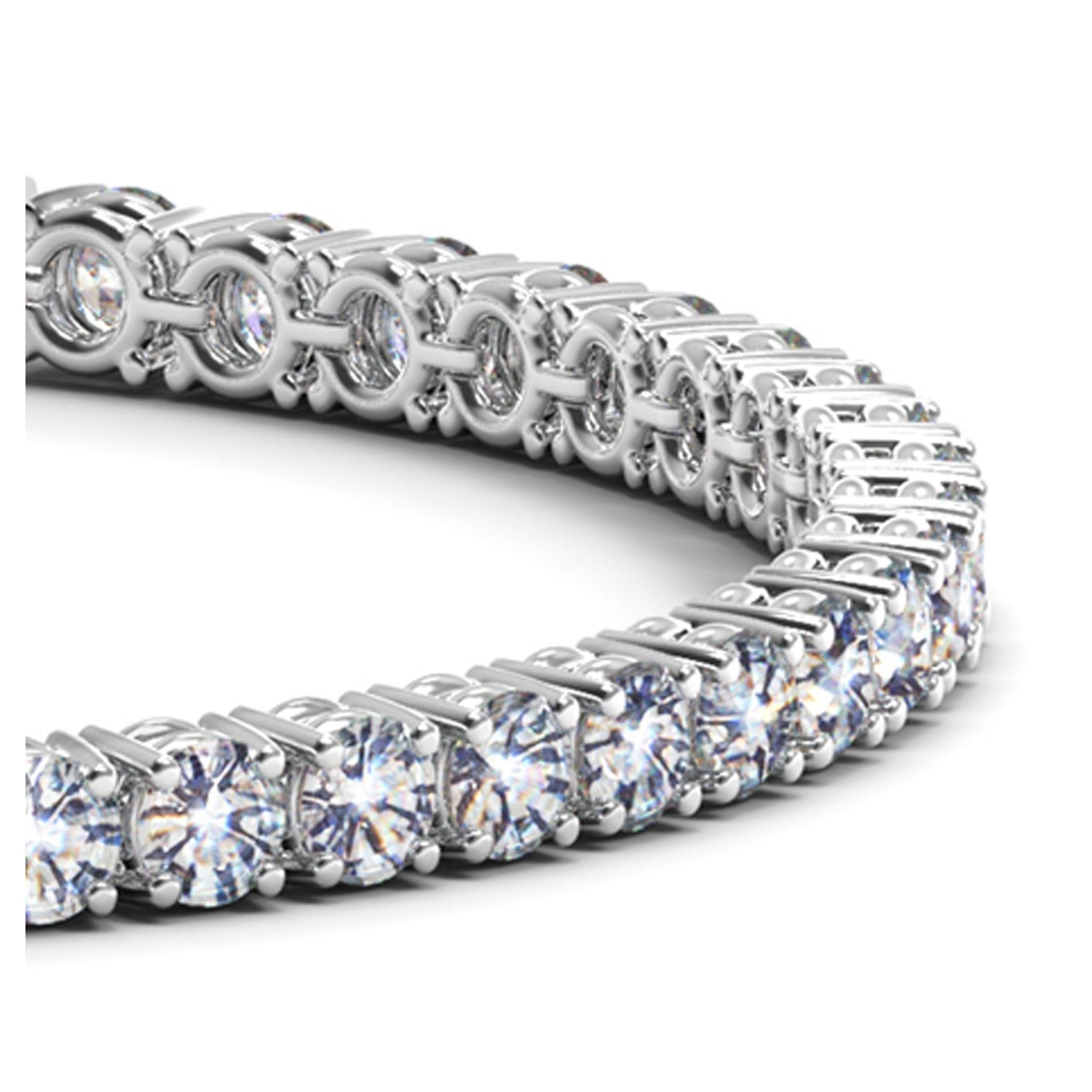 Lab Grown Round Diamond Tennis Bracelet in 14k White Gold (10 cctw F/G  VS2/SI1) 