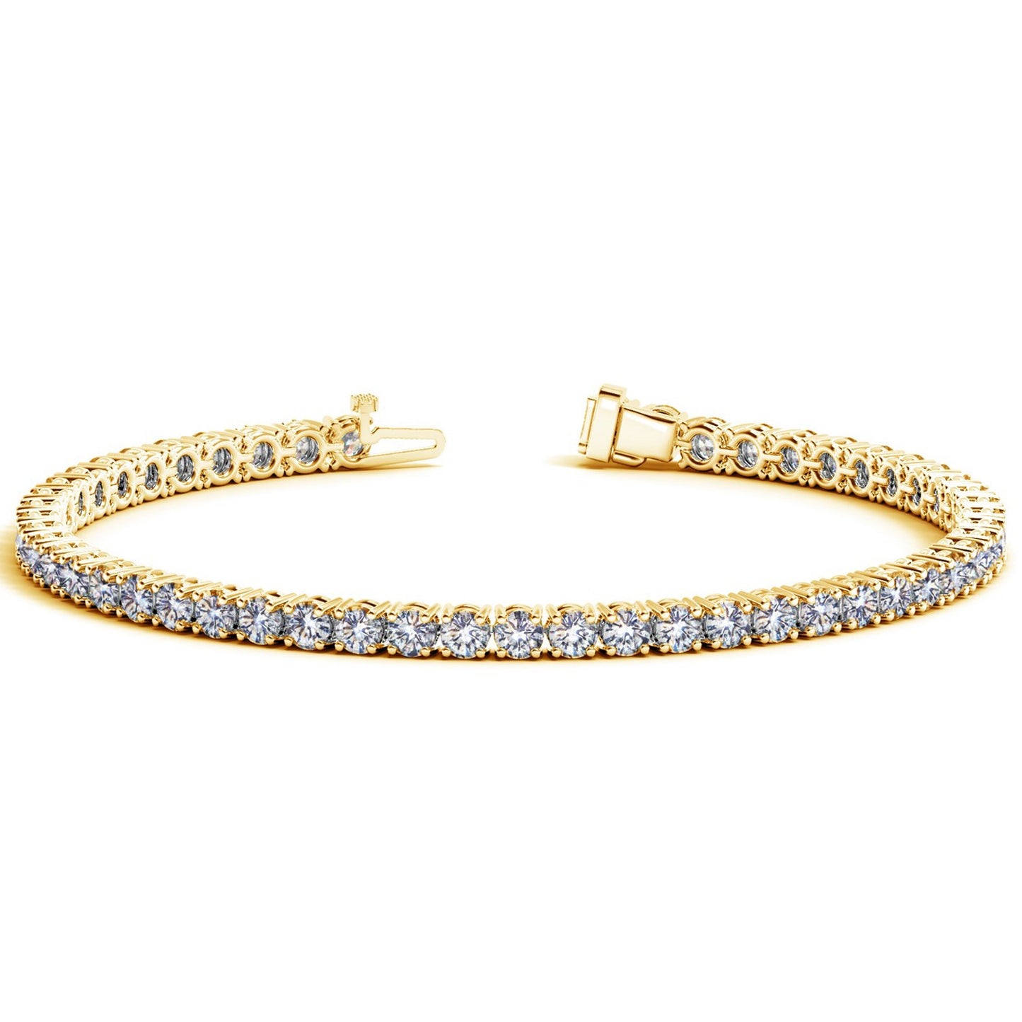 Lab Grown Round Diamond Tennis Bracelet in 14k Yellow Gold (7 cctw F/G  VS2/SI1) 