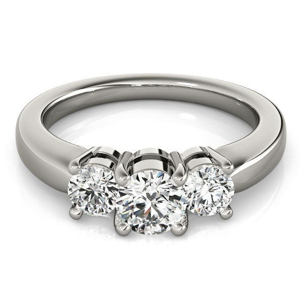 14k White Gold Timeless 3 Stone Round Diamond Engagement Ring (1 cttw) 