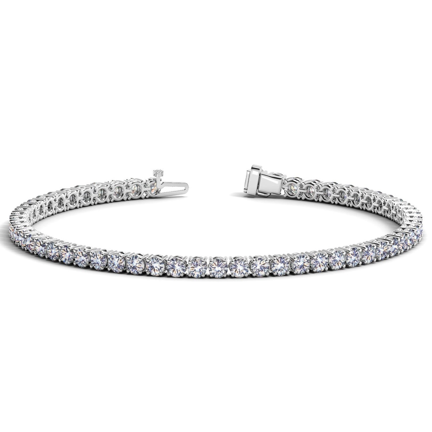 Lab Grown Round Diamond Tennis Bracelet in 14k White Gold (7 cctw F/G  VS2/SI1) 