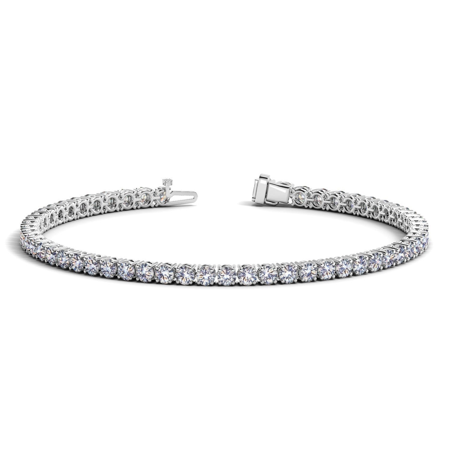 Lab Grown Round Diamond Tennis Bracelet in 14k White Gold (5 cctw  F/G  VS2/SI1) 