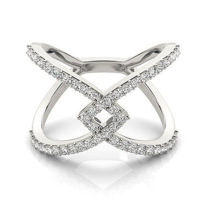 14k White Gold Fancy Entwined Design Diamond Ring (1/2 cttw) 