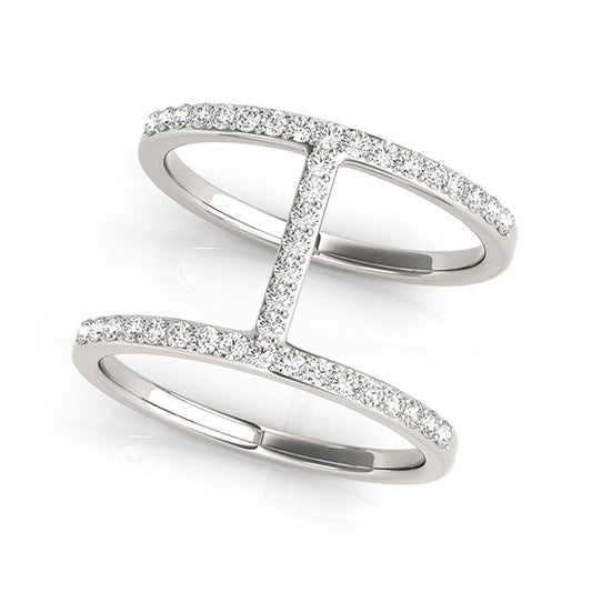 14k White Gold Dual Band Bridge Style Diamond Ring (3/8 cttw) 