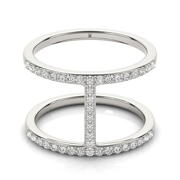 14k White Gold Dual Band Bridge Style Diamond Ring (3/8 cttw) 