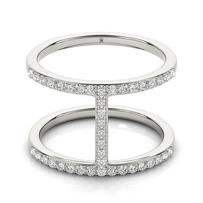 14k White Gold Dual Band Bridge Style Diamond Ring (3/8 cttw) 