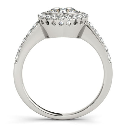 14k White Gold Pave Style Diamond Engagement Ring (1 3/8 cttw) 