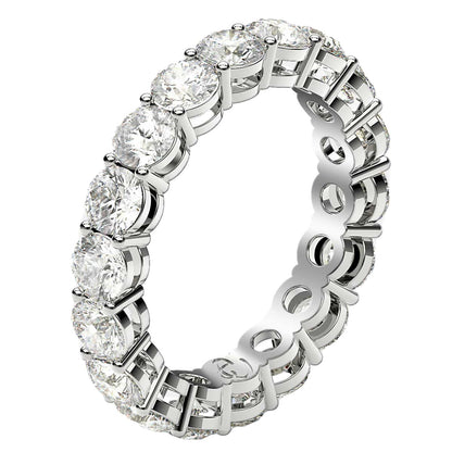 Round Cut Lab Grown Diamond Eternity Ring in 14k White Gold (2 cttw FG/VS2) 