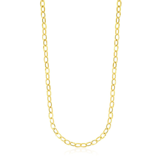 14k Yellow Gold Cable Chain Style Polished Necklace 