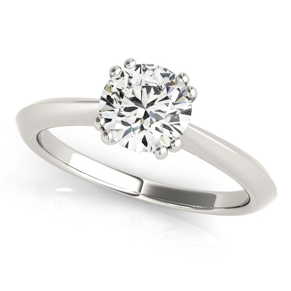 14k White Gold Double Prong Set Solitaire Diamond Engagement Ring (1 cttw) 