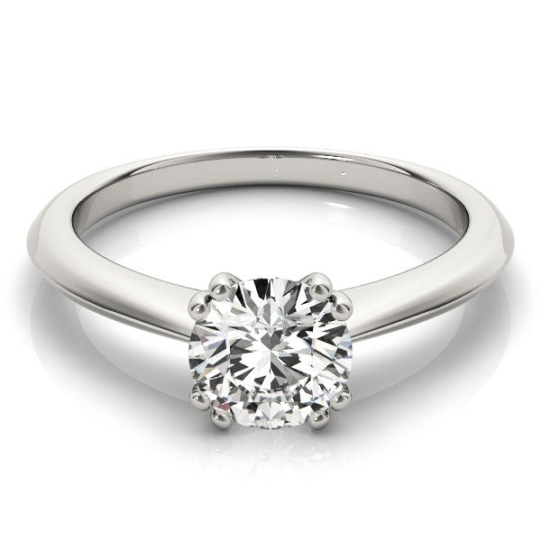 14k White Gold Double Prong Set Solitaire Diamond Engagement Ring (1 cttw) 