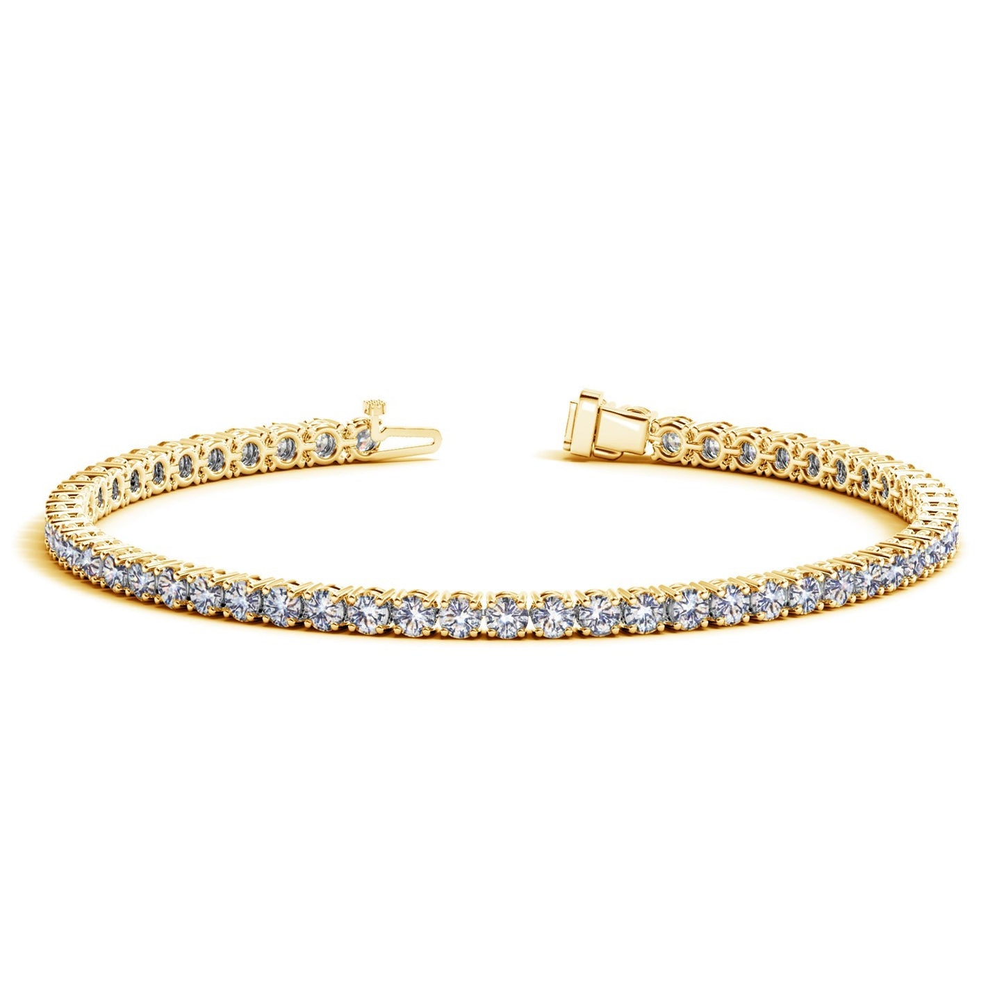 Lab Grown Round Diamond Tennis Bracelet in 14k Yellow Gold (5 cctw  F/G  VS2/SI1) 