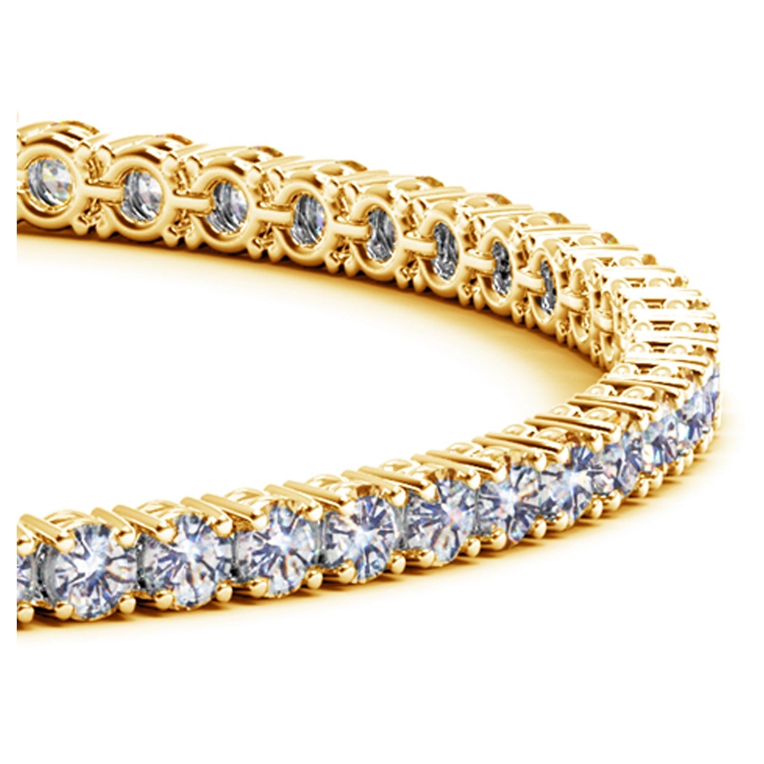 Lab Grown Round Diamond Tennis Bracelet in 14k Yellow Gold (5 cctw  F/G  VS2/SI1) 