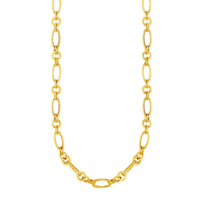 14k Yellow Gold Twisted and Polished Link Necklace 