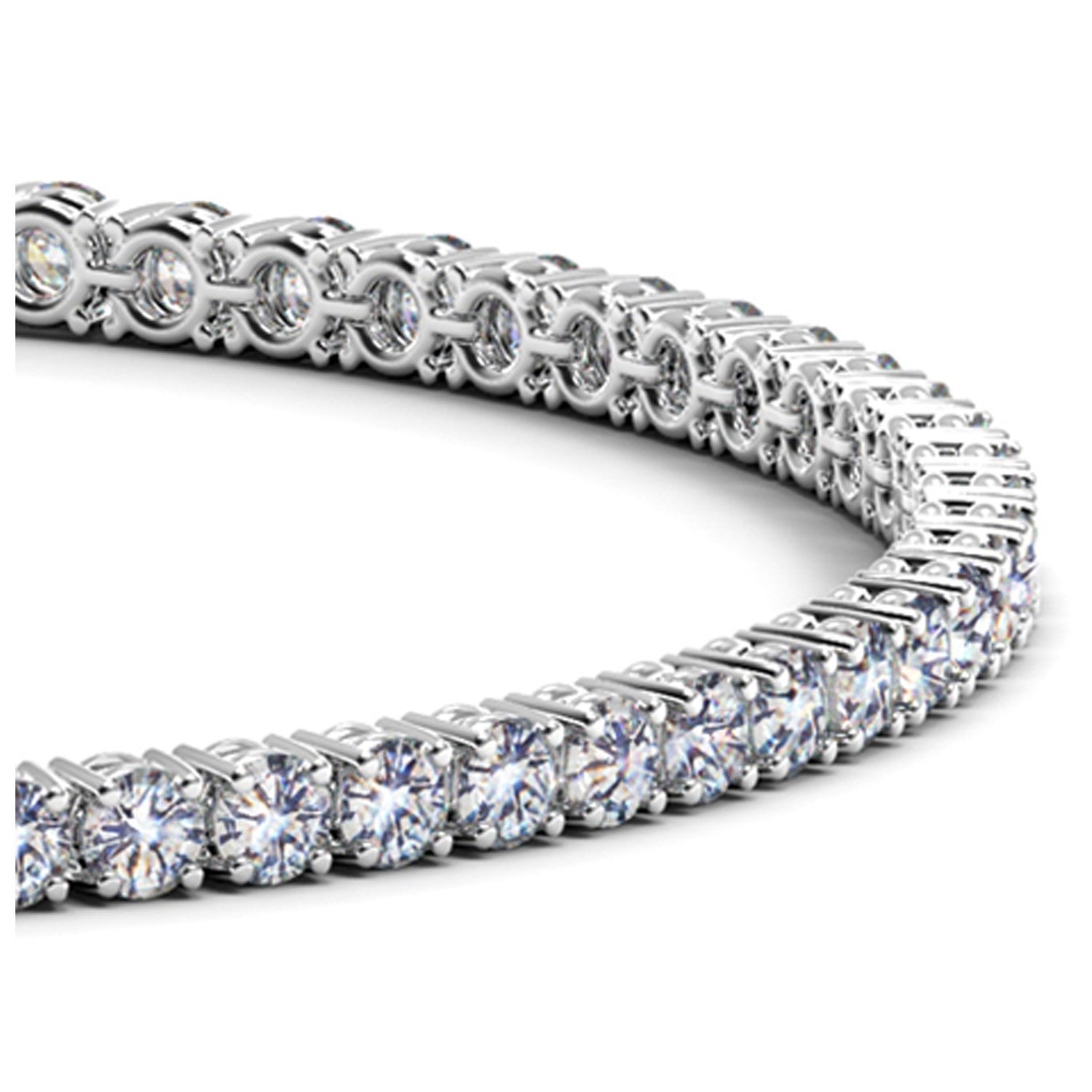 Lab Grown Round Diamond Tennis Bracelet in 14k White Gold (4 cctw F/G  VS2/SI1) 