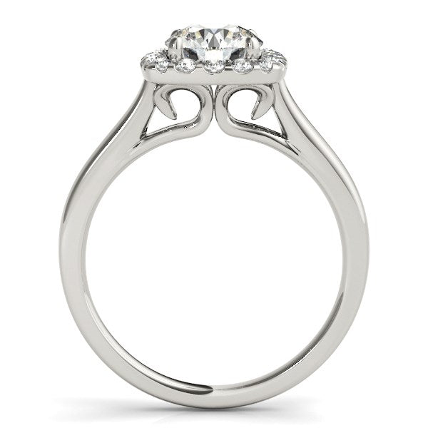 14k White Gold Square Shape Border Diamond Engagement Ring (1 1/3 cttw) 