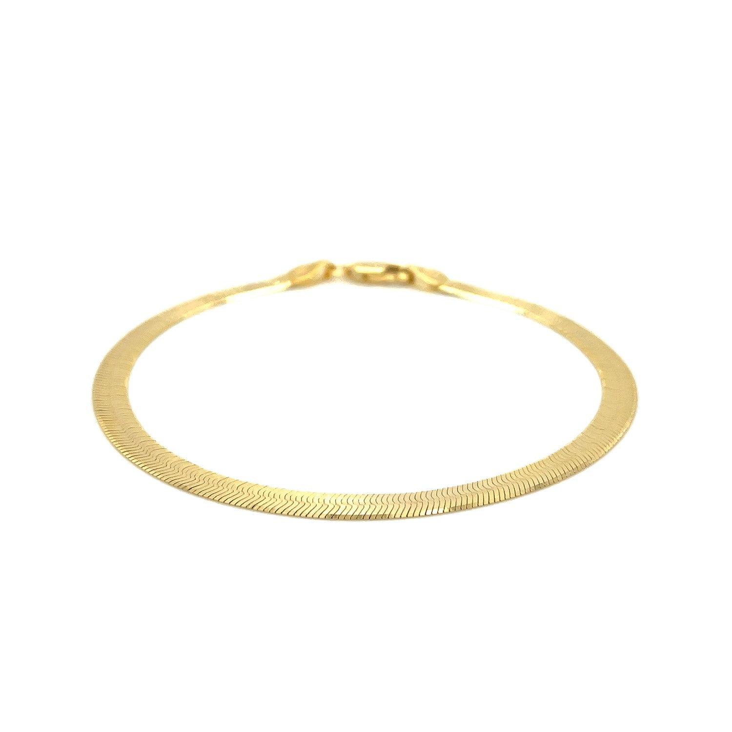 4.0mm 14k Yellow Gold Super Flex Herringbone Bracelet 